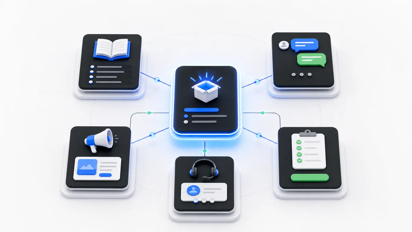 Central offer card syncing updates into DMs, ads, call notes, onboarding, and delivery surfaces