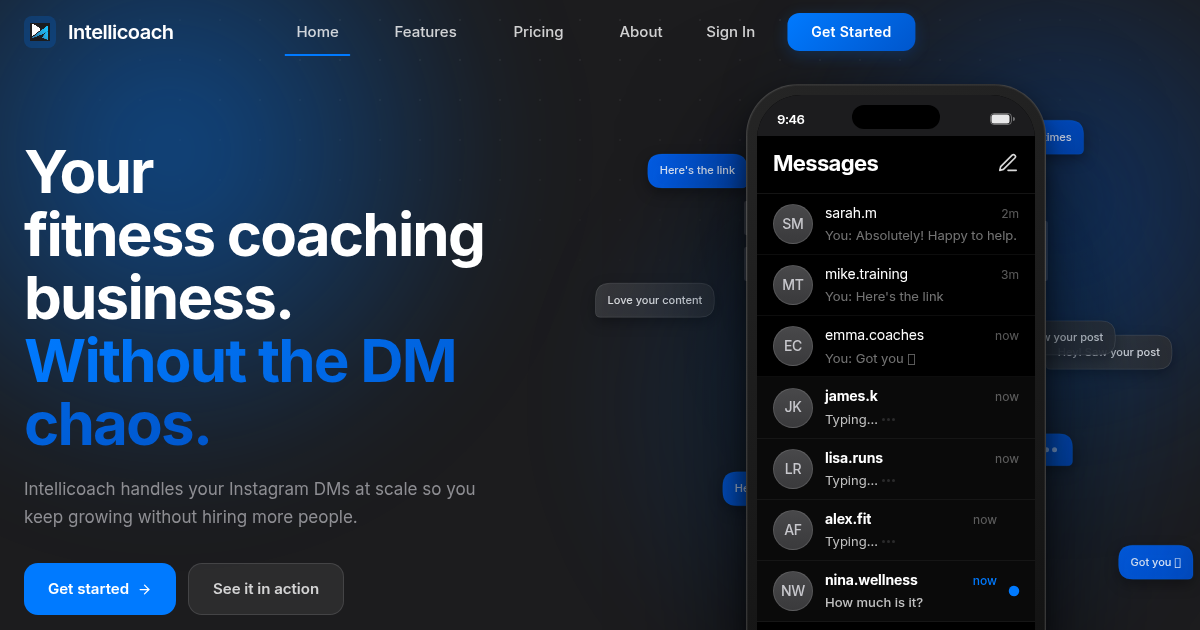 Intellicoach AI DM agent for coaches